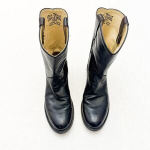 Old West Black Leather Roper Almond Toe Cowboy Boots CRY41106 Model Size 6